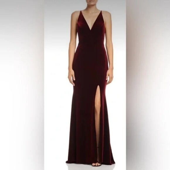 Aqua Velvet V-Neck Sleeveless Dress - Picture 1 of 4